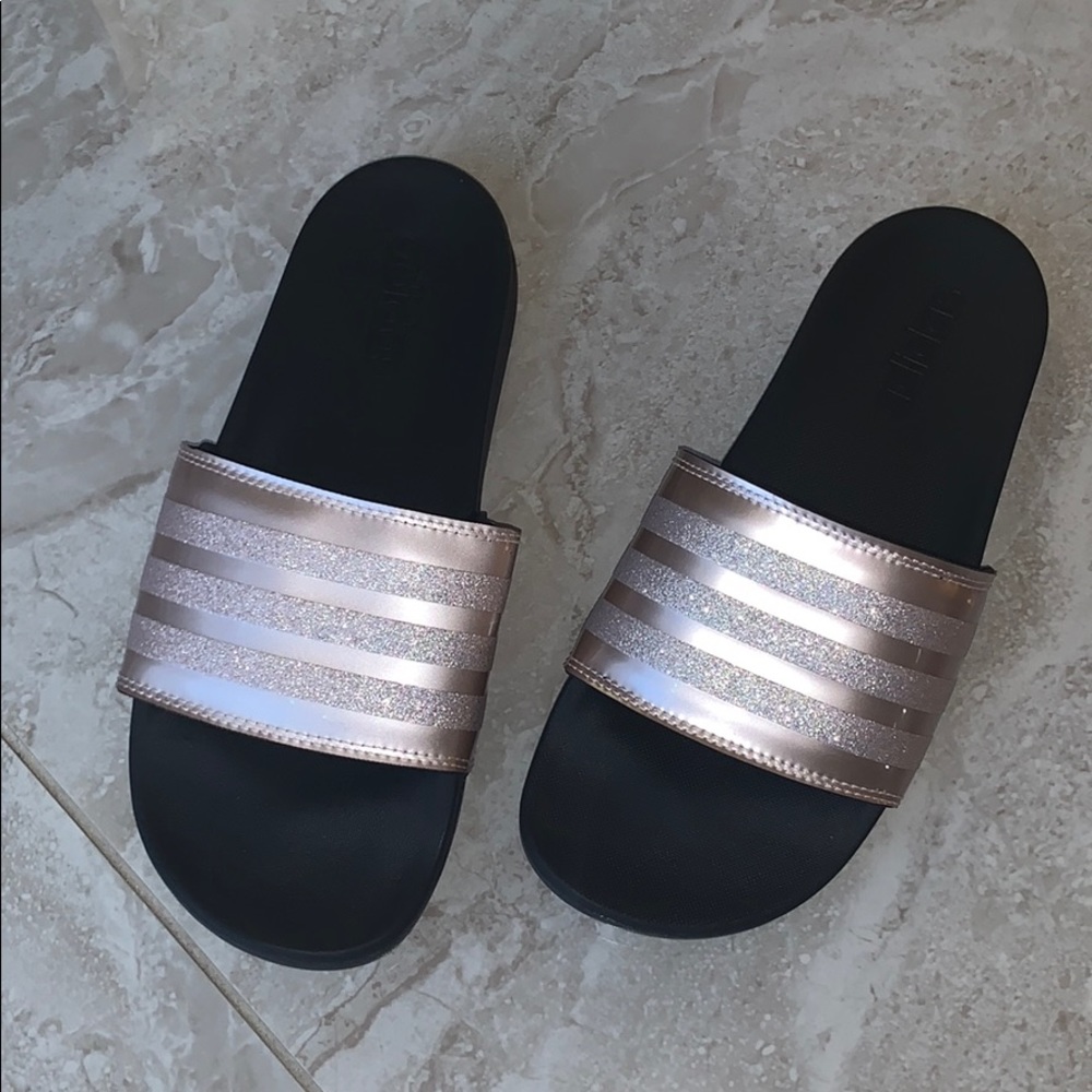 adidas Women’s Comfort Slides Sandal Pink Black